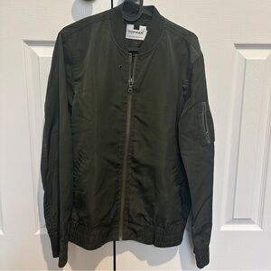 Topman Men's Olive Bomber Jacket